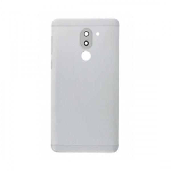 Vitre arrière avec Lentille camera + support pour Huawei Honor 6X Argent + Logo