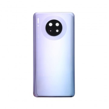 Vitre arrière (cache batterie) avec Lentille camera pour Huawei Mate 30 Argent spacial + Logo