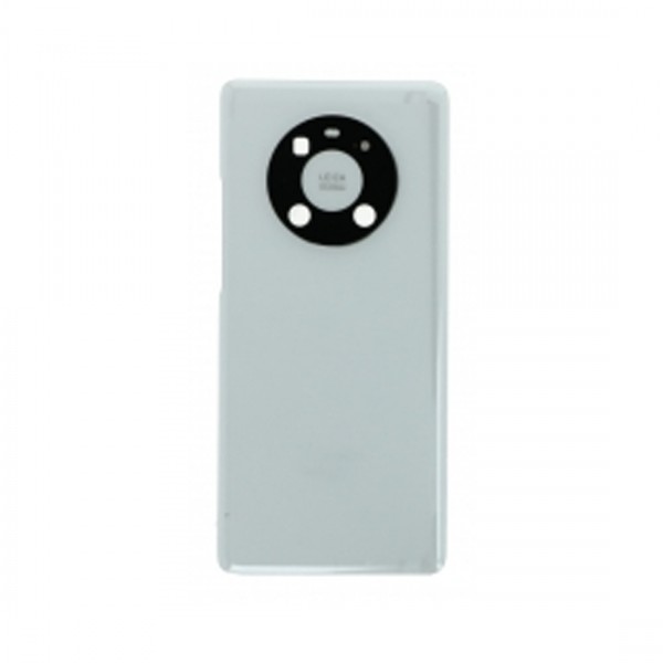 Vitre arrière avec Adhésif + Lentille camera + support pour Huawei Mate 40 Pro Blanc + Logo