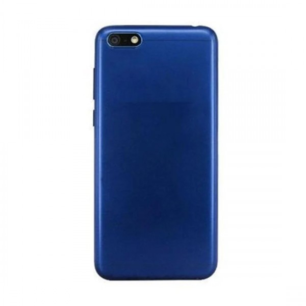Vitre arrière avec Lentille camera + support pour Huawei Honor 7s Bleu + Logo