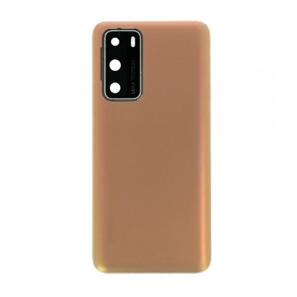 Vitre arrière avec Lentille camera + support pour Huawei P40 Or