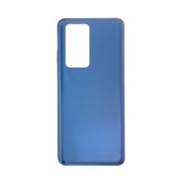 Vitre arrière (cache batterie) avec Adhésif pour Huawei P40 Pro Bleu + Logo