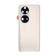 Vitre arrière avec Adhésif + Lentille camera + support pour Huawei P50 Pro Or + Logo