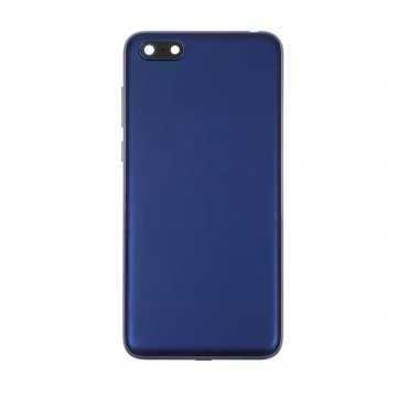 Vitre arrière avec Lentille camera + support pour Huawei Y5 Prime 2018 Bleu + Logo