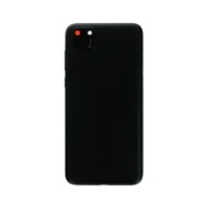 Vitre arrière avec Lentille camera + support pour Huawei Y5p Noir + Logo