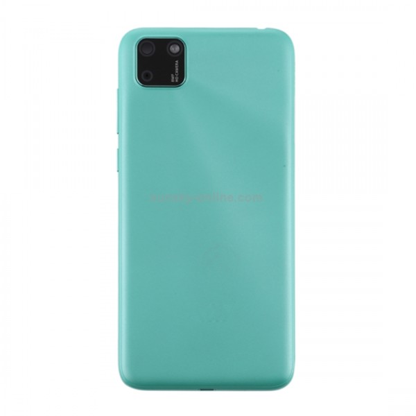 Vitre arrière avec Lentille camera + support pour Huawei Y5p Vert + Logo