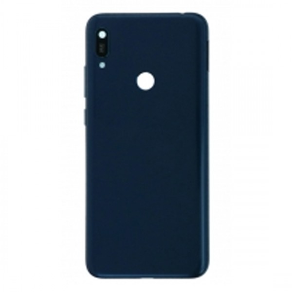 Vitre arrière avec Lentille camera + support + Trou d'empreinte pour Huawei Y6 2019 Bleu + Logo