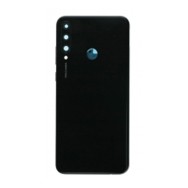 Vitre arrière avec Lentille camera + support pour Huawei Y6p Noir + Logo