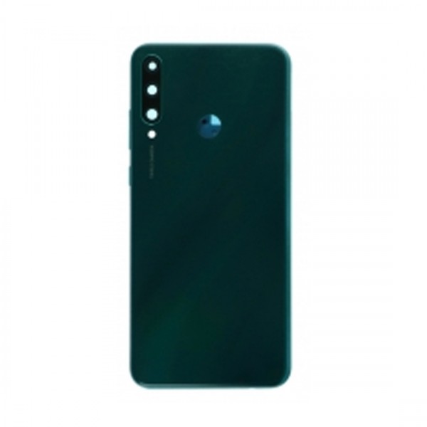 Vitre arrière avec Lentille camera + support pour Huawei Y6p Vert + Logo