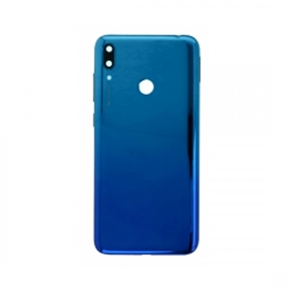 Vitre arrière avec Lentille camera + support + Trou d'empreinte pour Huawei Y7 2019/Y7 Prime 2019 Bleu + Logo
