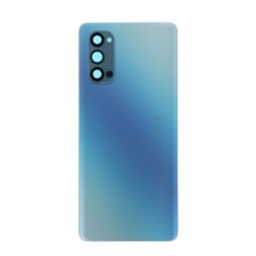 Vitre arrière avec Adhésif + Lentille camera + support pour Oppo Reno4 Pro 5G CPH2089 Bleu + Logo