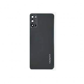 Vitre arrière avec Adhésif + Lentille camera + support pour Oppo Reno 4 Pro 5G CPH2089 Noir + Logo
