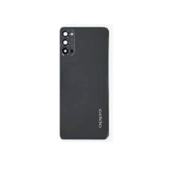 Vitre arrière avec Adhésif + Lentille camera + support pour Oppo Reno 4 Pro 5G CPH2089 Noir + Logo