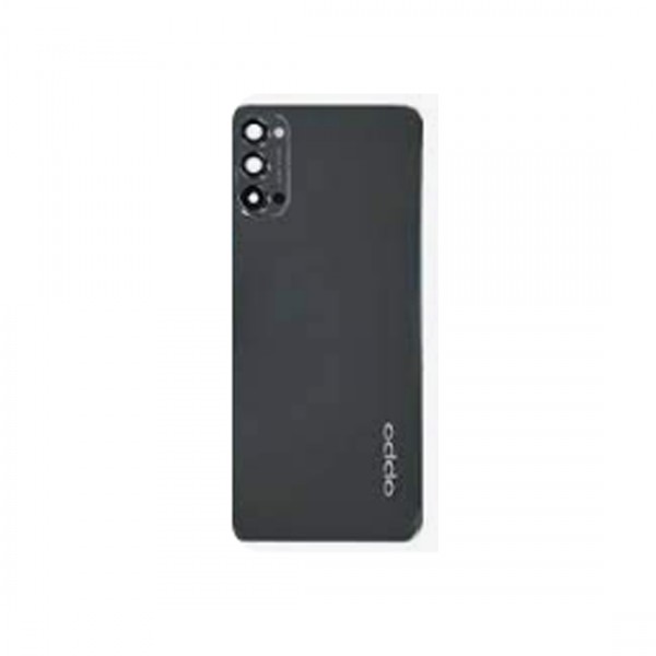 Vitre arrière avec Adhésif + Lentille camera + support pour Oppo Reno 4 Pro 5G CPH2089 Noir + Logo