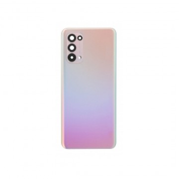 Vitre arrière avec Adhésif + Lentille camera + support pour Oppo Reno5 4G Or + Logo