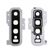 Lentille camera arrière + contour pour Samsung Galaxy S10+ Blanc Prisme