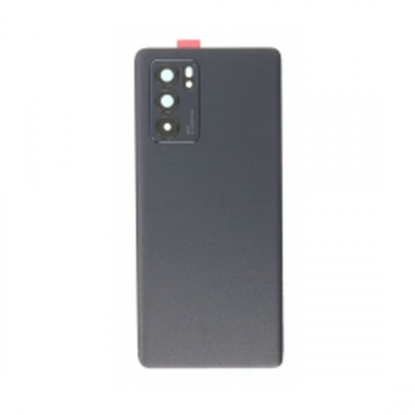 Vitre arrière avec Adhésif + Lentille camera + support pour Oppo Reno 6 Pro 5G MediaTek CPH2249 Noir