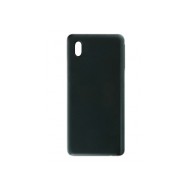 Vitre arrière (cache batterie) pour Samsung Galaxy A01 Core Noir + Logo