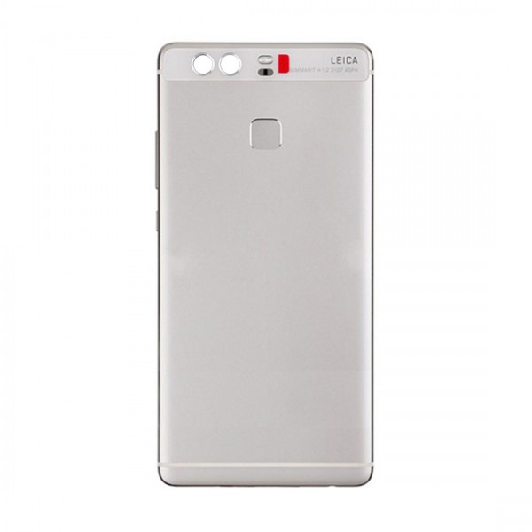 Vitre arrière (cache batterie) avec Nappe capteur d'empreinte pour Huawei P9 Argent + Logo