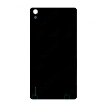 Vitre arrière (cache batterie) pour Huawei Ascend P7 Noir + Logo