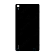 Vitre arrière (cache batterie) pour Huawei Ascend P7 Noir + Logo