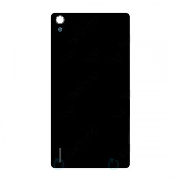 Vitre arrière (cache batterie) pour Huawei Ascend P7 Noir + Logo