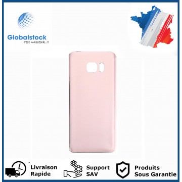 Vitre arrière galaxy s7 edge rose logo + ce