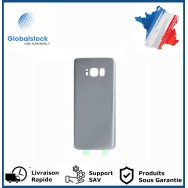 Vitre arrière galaxy s8 argent logo + ce
