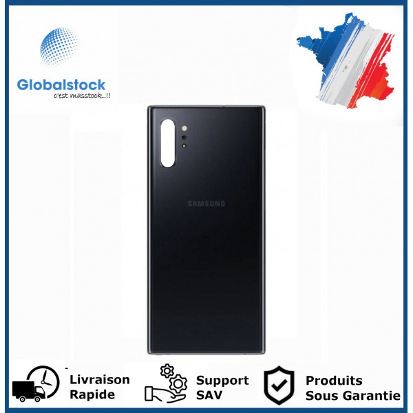 Vitre arriere samsung galaxy note 10 plus noir logo + ce