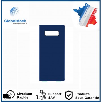 Vitre arrière samsung galaxy note 8 bleu logo + ce