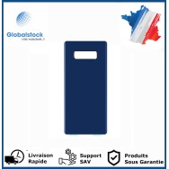 Vitre arrière samsung galaxy note 8 bleu logo + ce