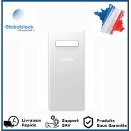 Vitre arrière galaxy s10 plus blanc logo + ce