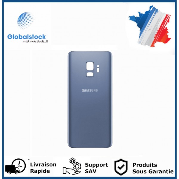 Vitre arrière galaxy s9 bleu logo + ce