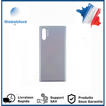 Vitre arriere samsung galaxy note 10 plus argent logo + ce