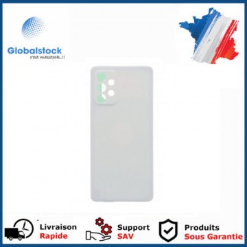 Vitre arrière (cache batterie) avec Adhésif pour Samsung Galaxy A72 Blanc + Logo