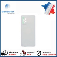 Vitre arrière (cache batterie) avec Adhésif pour Samsung Galaxy A72 Blanc + Logo