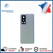 Vitre arrière avec Adhésif + Lentille camera support pour Vivo X70 Pro Bleu + Logo