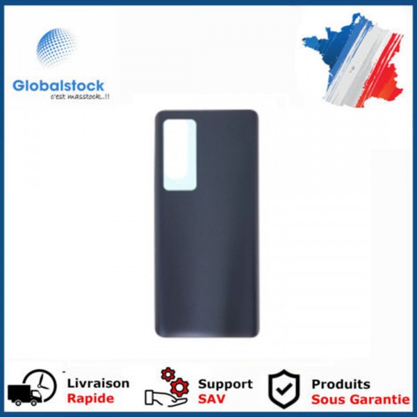 Vitre arrière (cache batterie) avec Adhésif pour Vivo X60 Pro Noir + Logo
