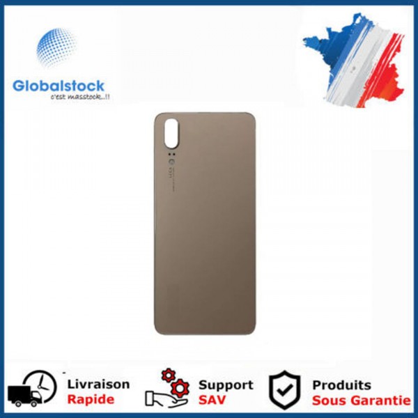 Vitre arrière (cache batterie) avec Adhésif pour Huawei P20 Or + Logo
