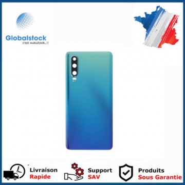 Vitre arrière avec Adhésif + Lentille camera + support pour Huawei P30 Aurora