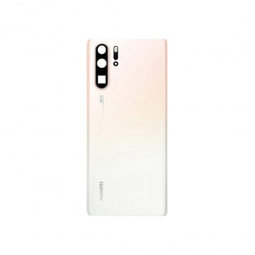 Vitre arrière avec Adhésif + Lentille camera + support pour Huawei P30 Pro Perle Blanc