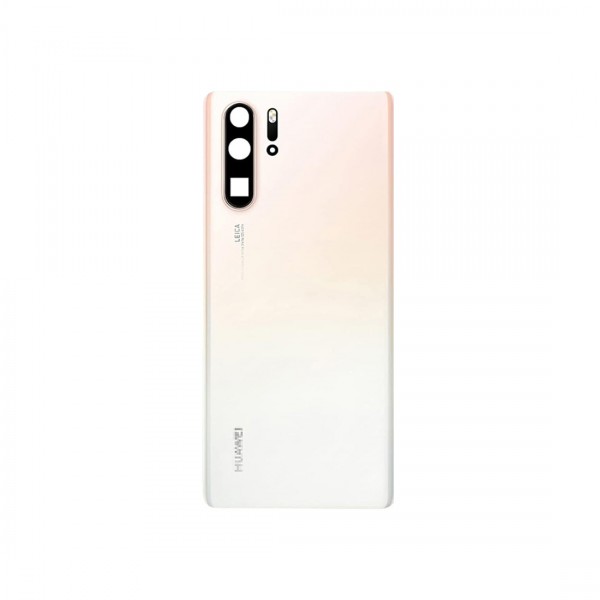 Vitre arrière avec Adhésif + Lentille camera + support pour Huawei P30 Pro Perle Blanc