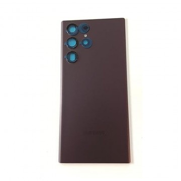 Vitre arrière avec lentille violet caméra pour Samsung Galaxy S22 Ultra Bordeau