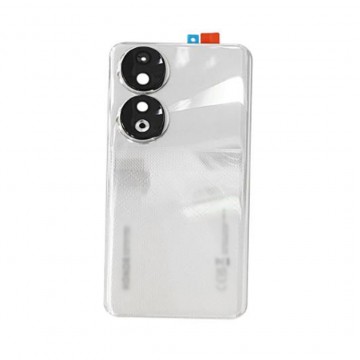 Vitre arrière (cache batterie) avec lentille caméra pour Honor 90 Argent