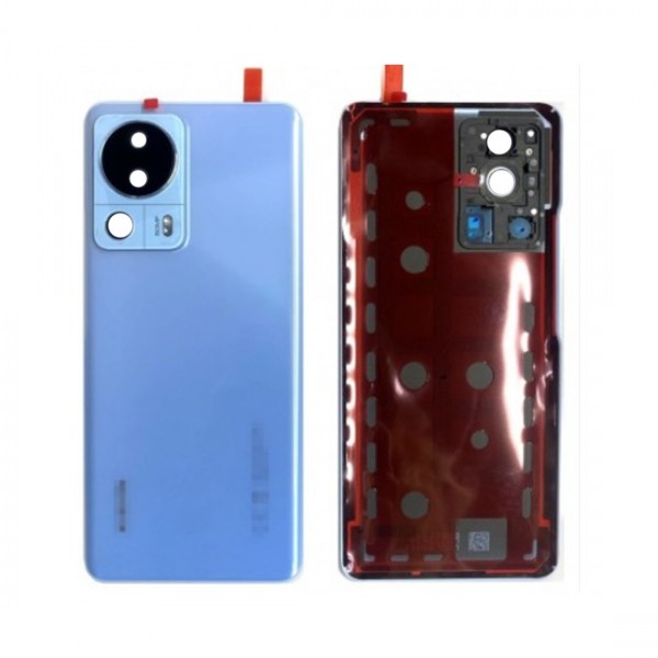 Vitre arrière (cache battérie) avec lentille caméra arrière pour Xiaomi 13 lite Bleu