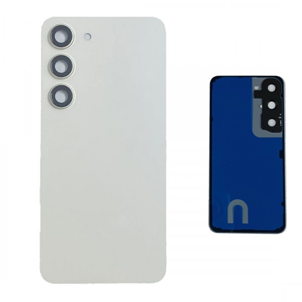 Vitre Arrière avec Lentille de Caméra pour Samsung Galaxy S23 Crème