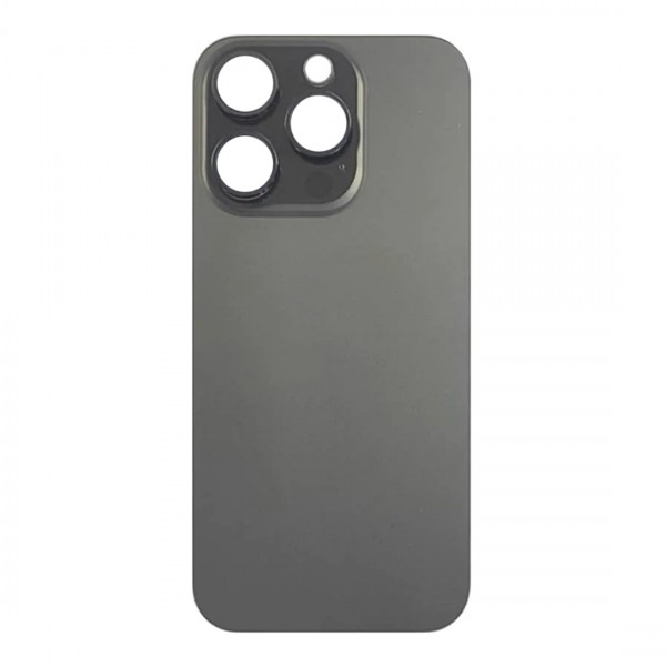 Vitre Arrière (Cache Batterie) pour iPhone 15 Pro Noir Titane avec Gros Trou