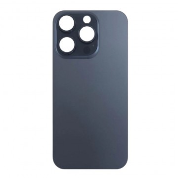 Vitre Arrière (Cache Batterie) pour iPhone 15 Pro Bleu Titane avec Gros Trou