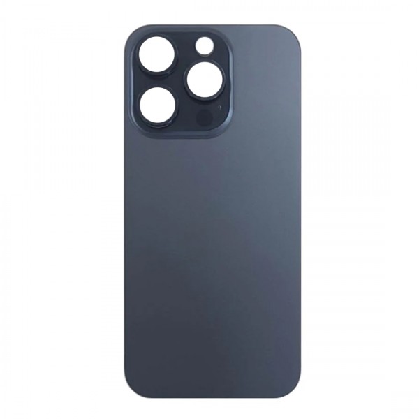Vitre Arrière (Cache Batterie) pour iPhone 15 Pro Bleu Titane avec Gros Trou