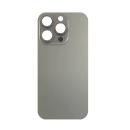 Vitre Arrière (Cache Batterie) pour iPhone 15 Pro Titane Naturel avec Gros Trou